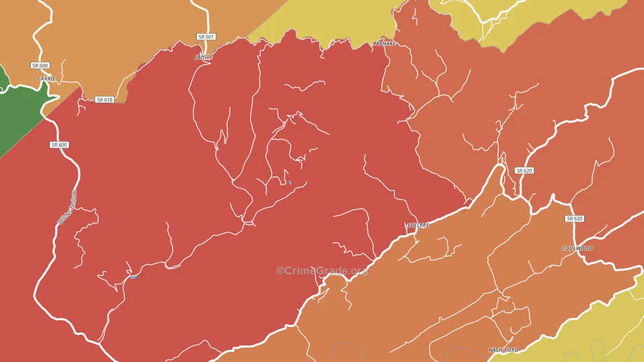 Bucu, VA Map of Vandalism Rates
