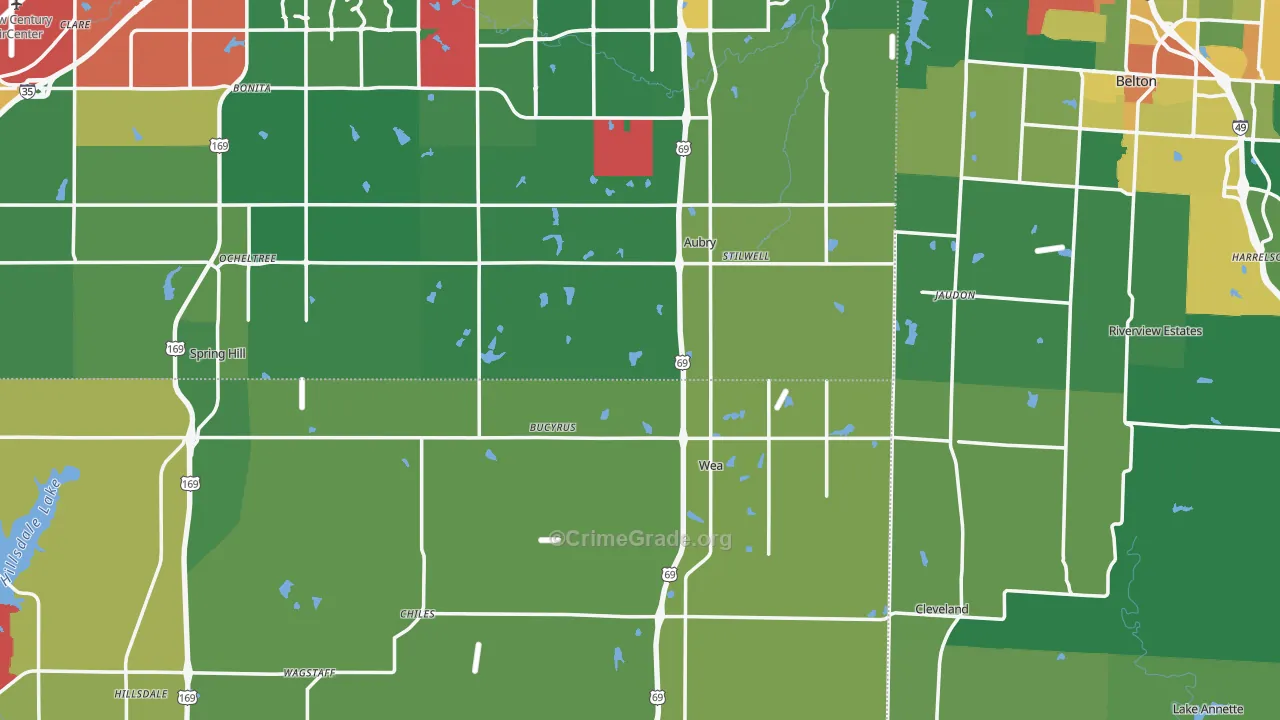 Bucyrus, KS Map of Vandalism Rates