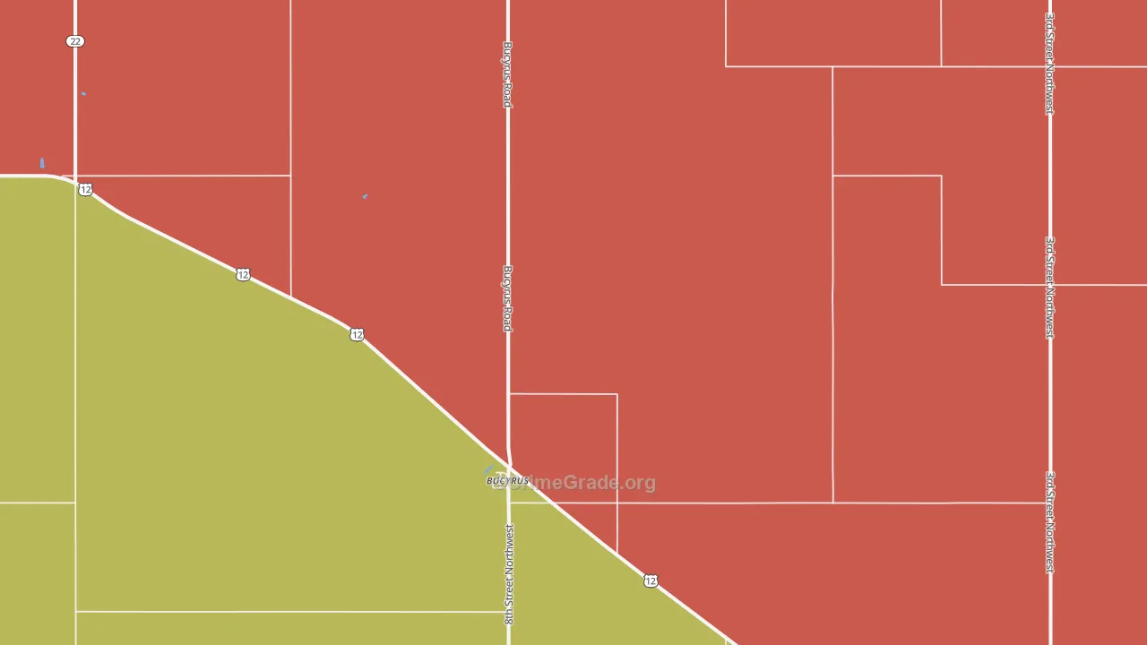 Bucyrus, ND Map of Vandalism Rates