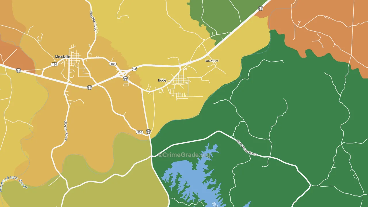 Bude, MS Map of Vandalism Rates