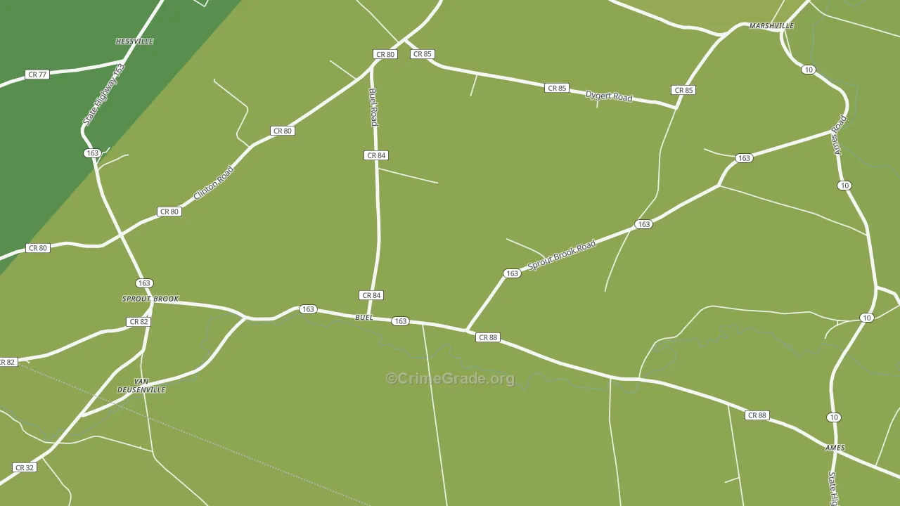 Buel, NY Map of Vandalism Rates