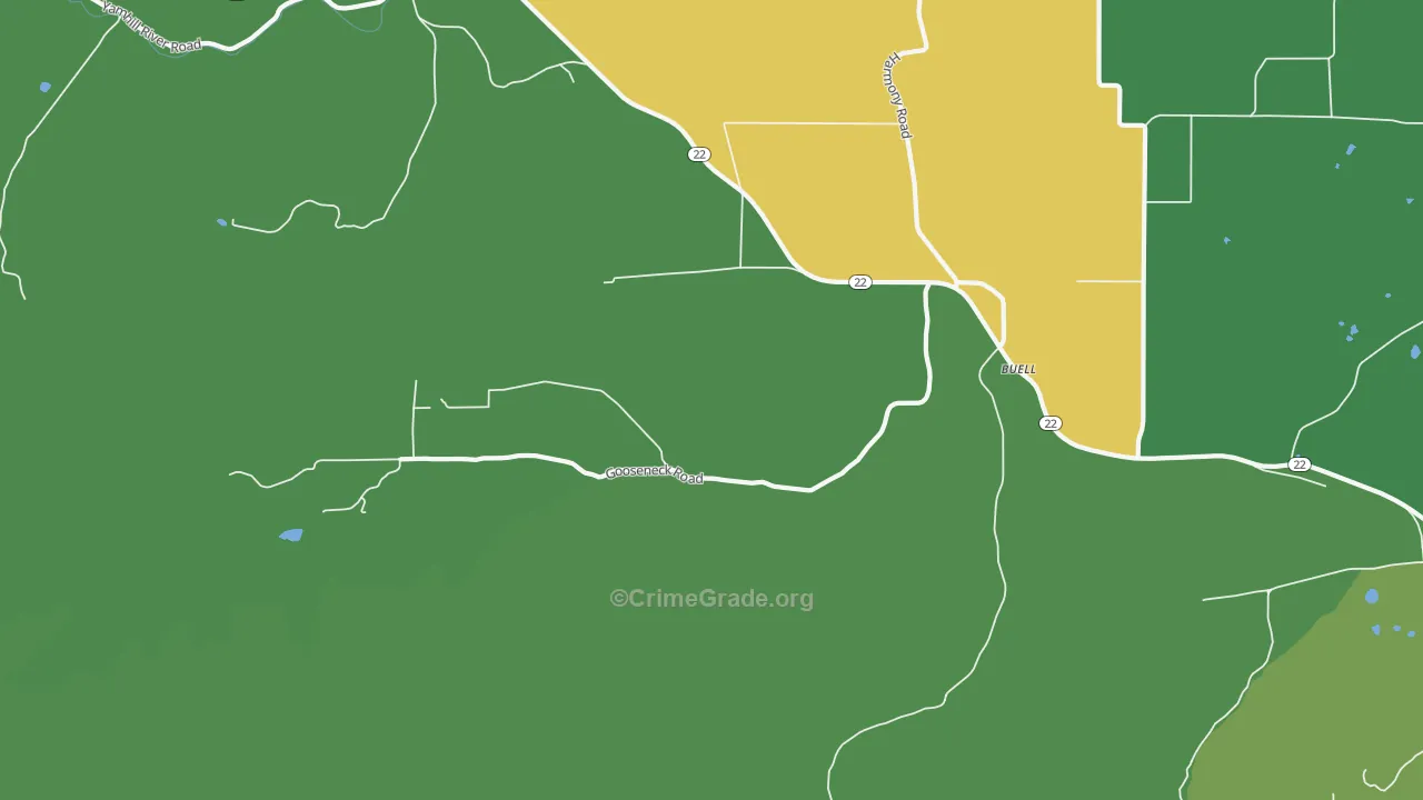 Buell, OR Map of Vandalism Rates