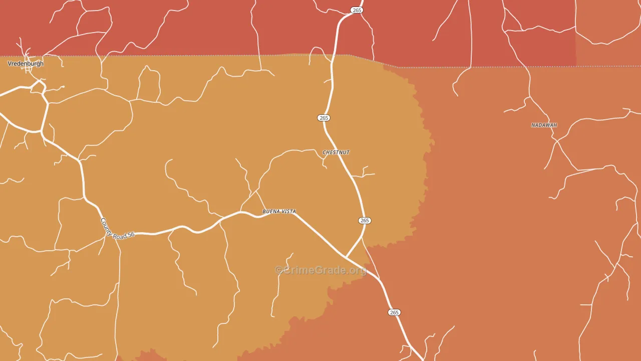 Buena Vista, AL Map of Vandalism Rates