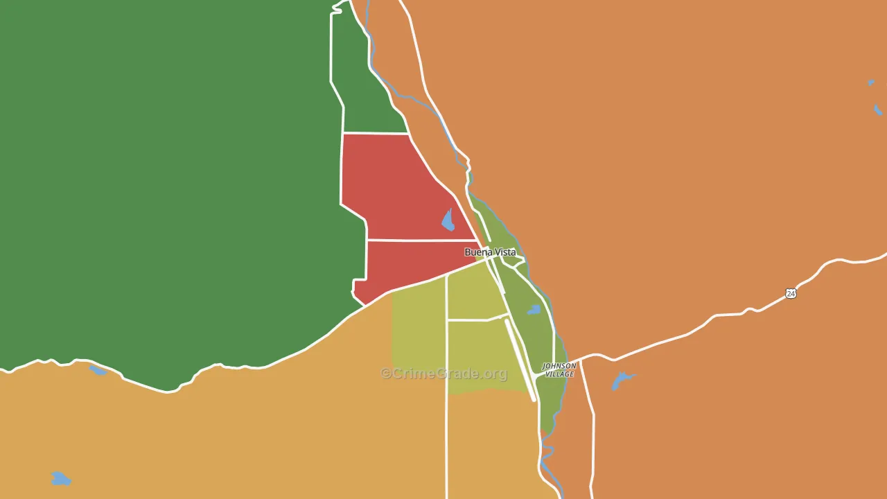 Buena Vista, CO Map of Vandalism Rates