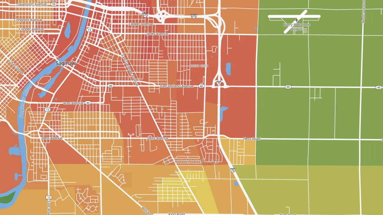 Buena Vista, MI Map of Vandalism Rates