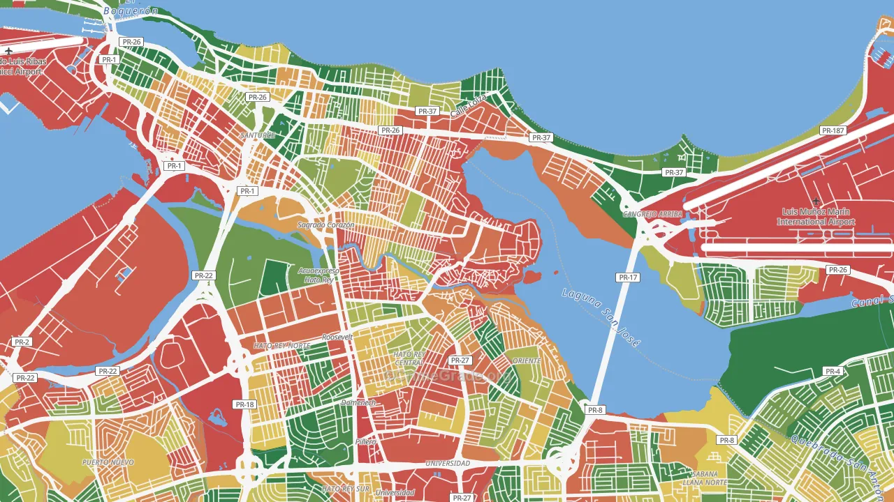 Buena Vista Santurce, San Juan, PR Map of Vandalism Rates