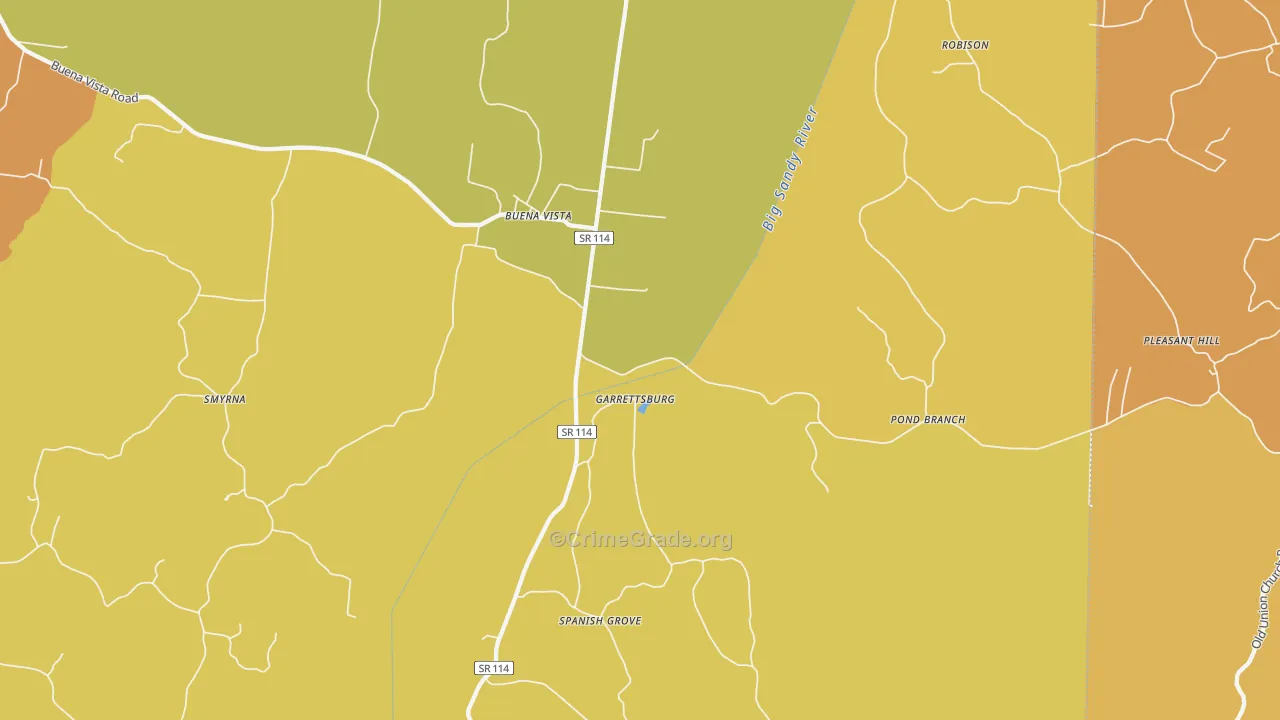 Buena Vista, TN Map of Vandalism Rates