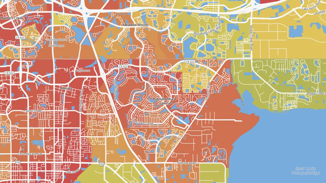 Buenaventura Lakes, FL Map of Vandalism Rates