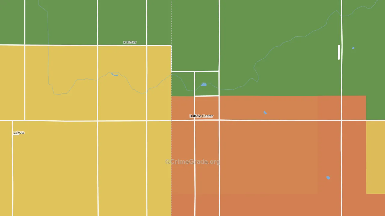 Buffalo Center, IA Map of Vandalism Rates
