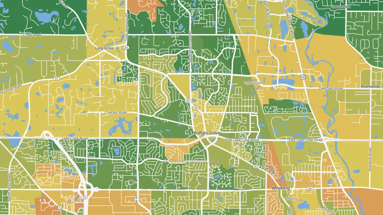 Buffalo Grove, IL Map of Vandalism Rates