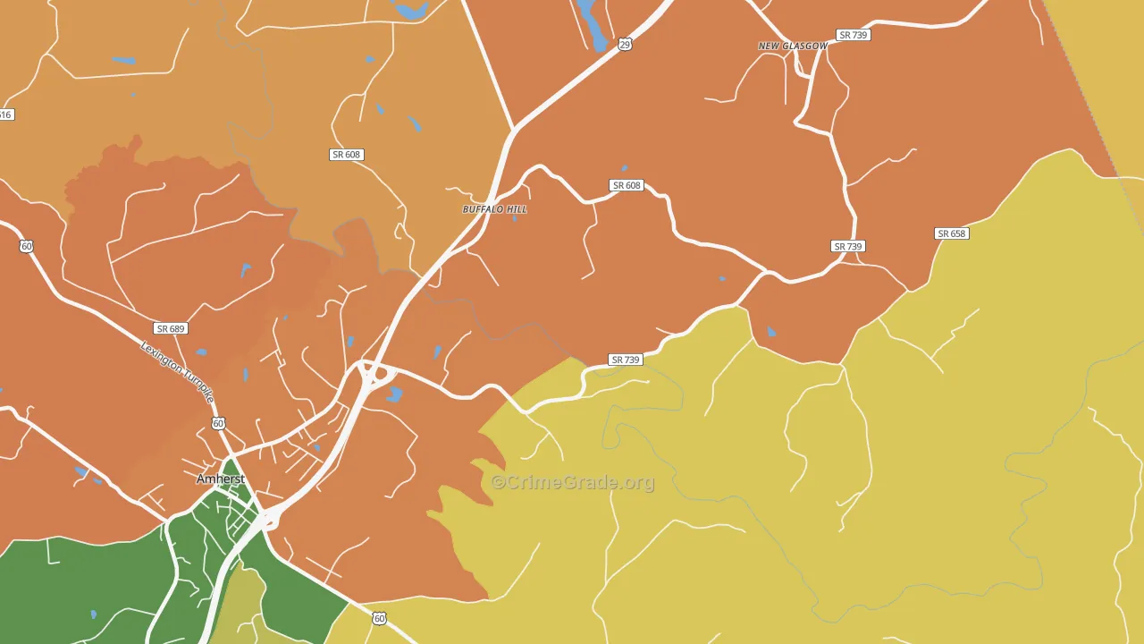 Buffalo Hill, VA Map of Vandalism Rates