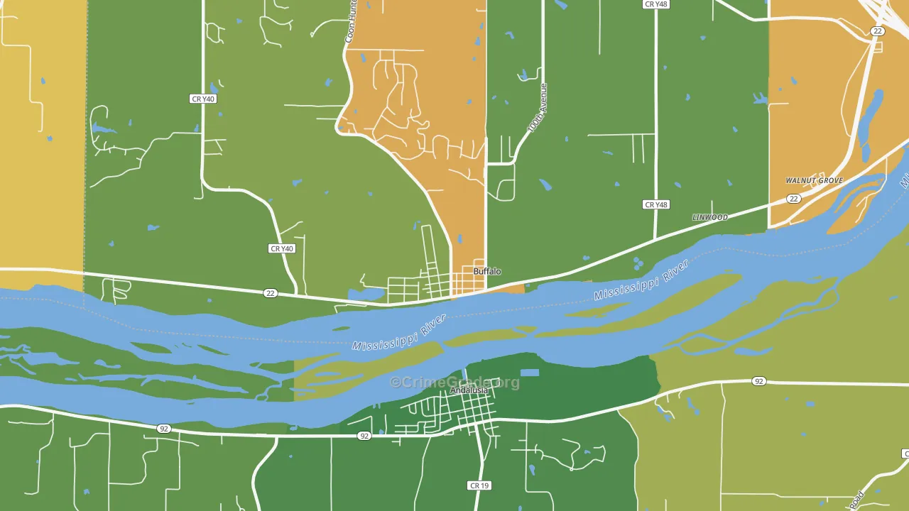 Buffalo, IA Map of Vandalism Rates