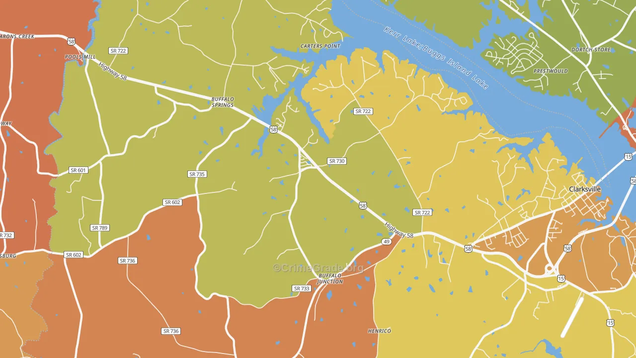 Buffalo Junction, VA Map of Vandalism Rates