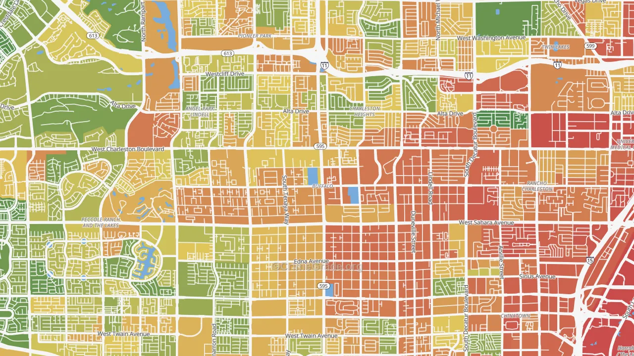 Buffalo, Las Vegas, NV Map of Vandalism Rates