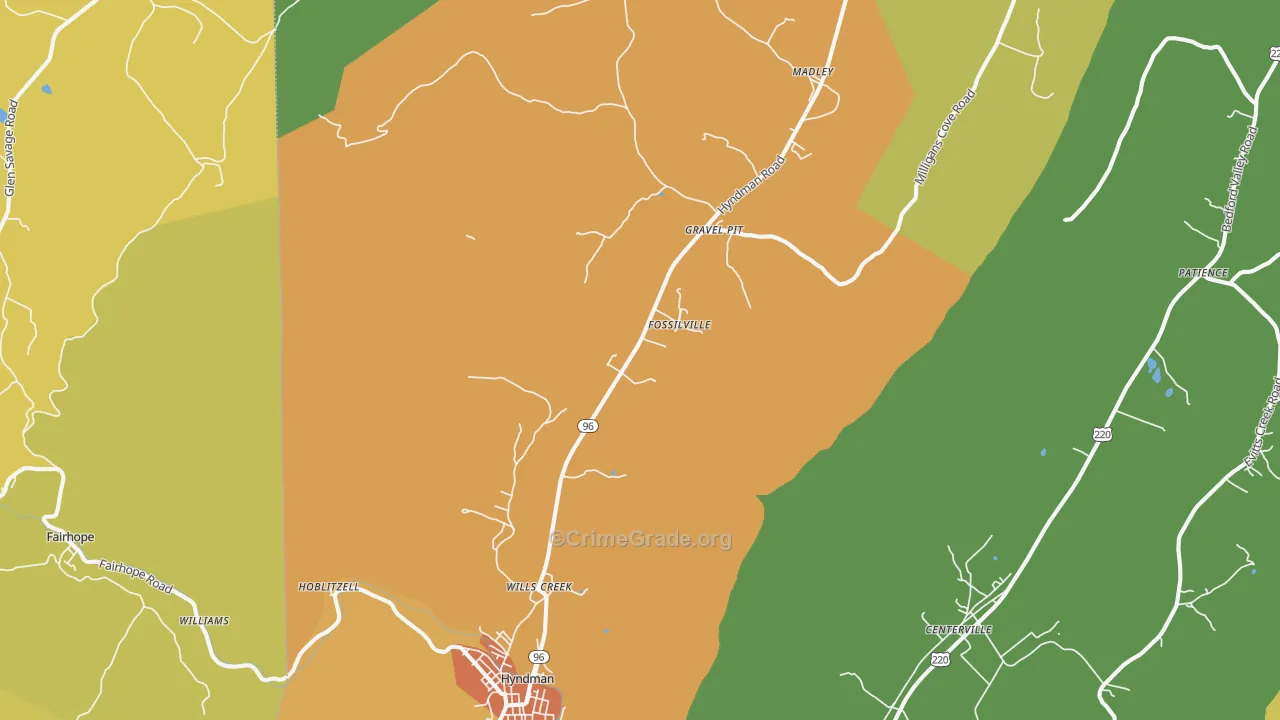 Buffalo Mills, PA Map of Vandalism Rates