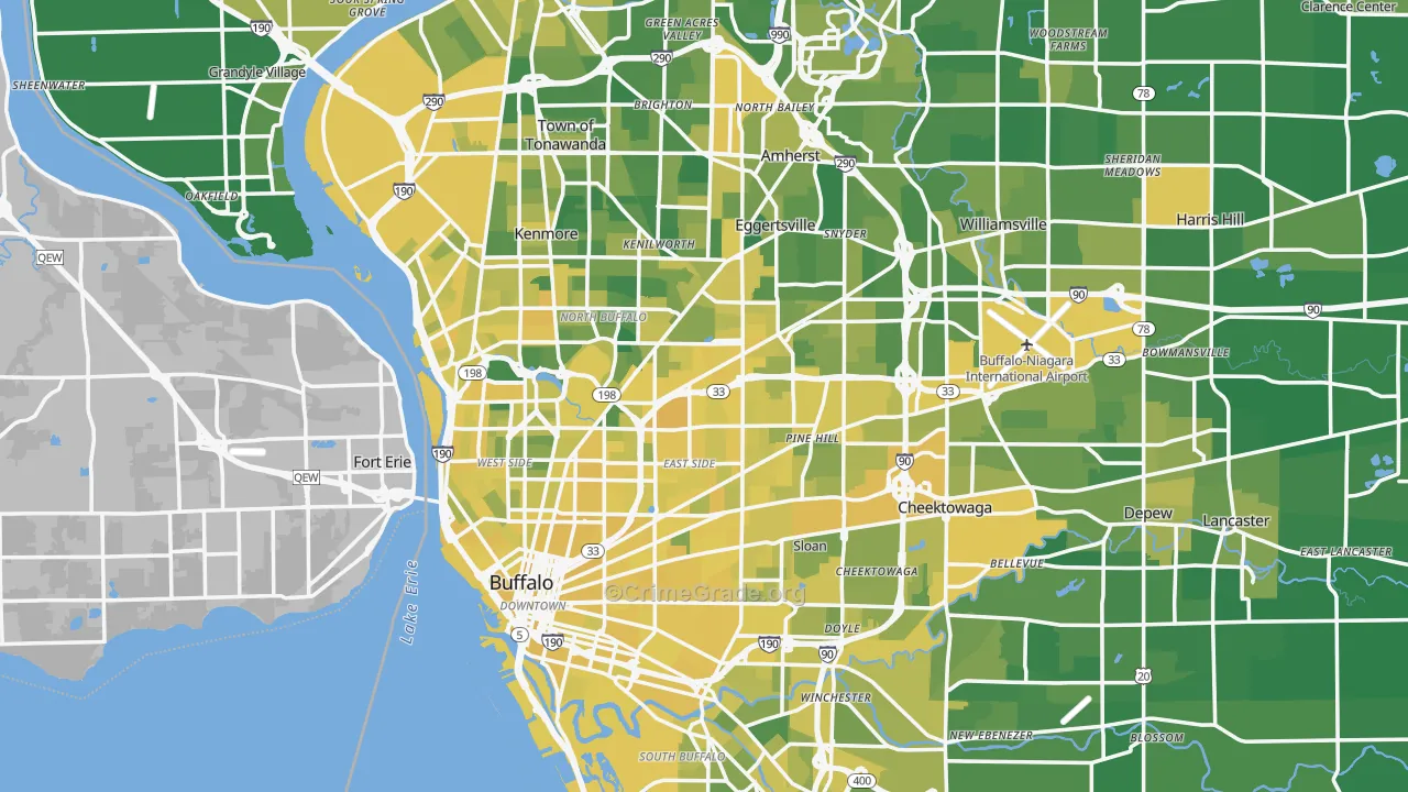 Buffalo, NY Map of Vandalism Rates