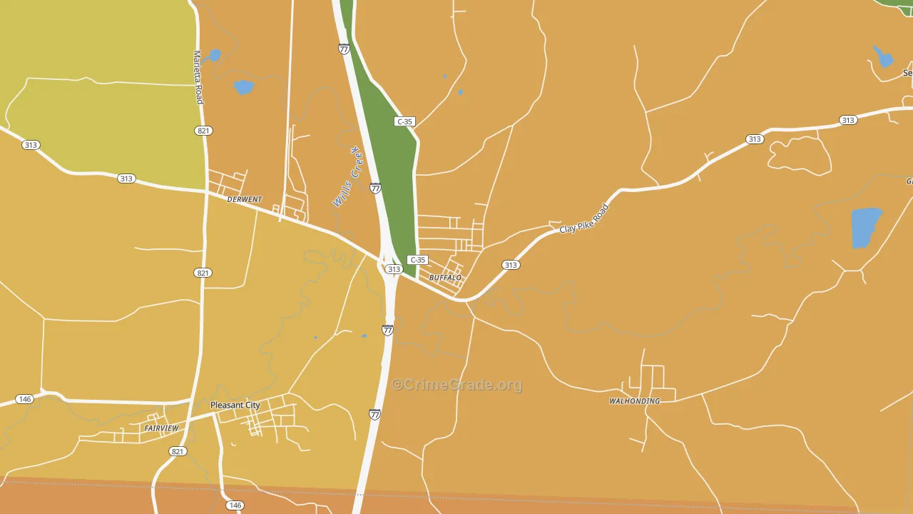 Buffalo, OH Map of Vandalism Rates