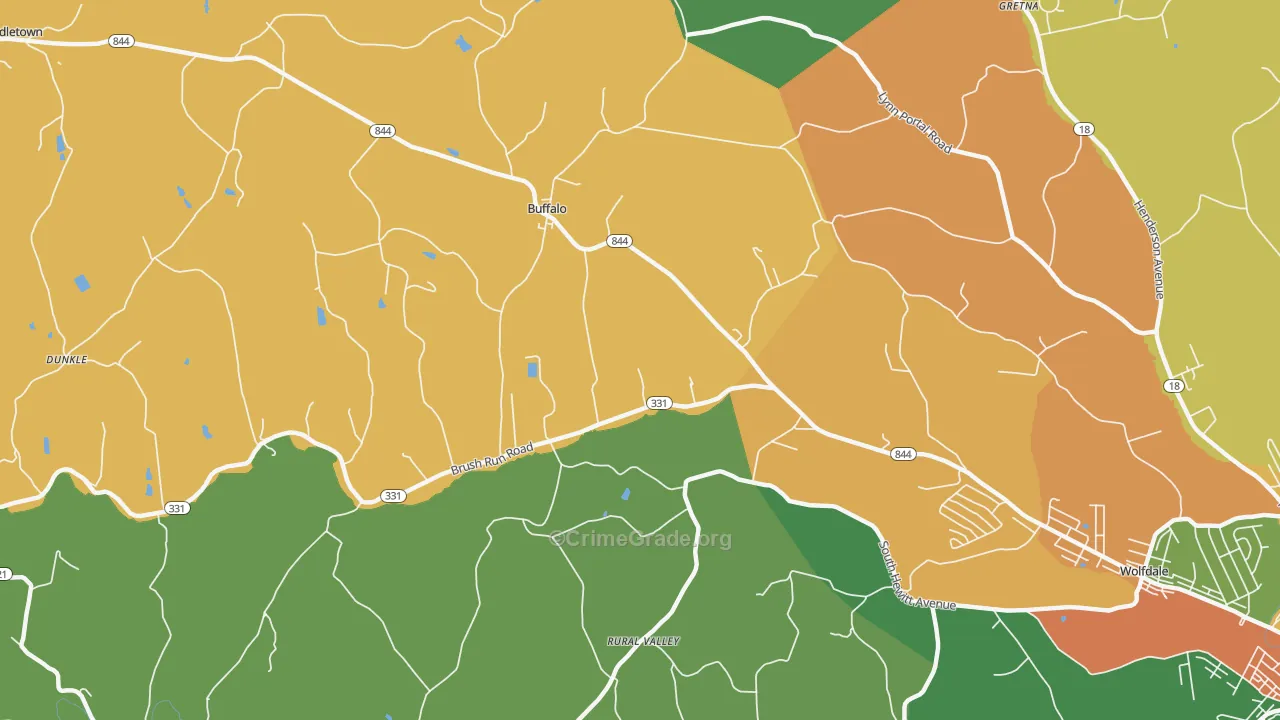 Buffalo, PA Map of Vandalism Rates