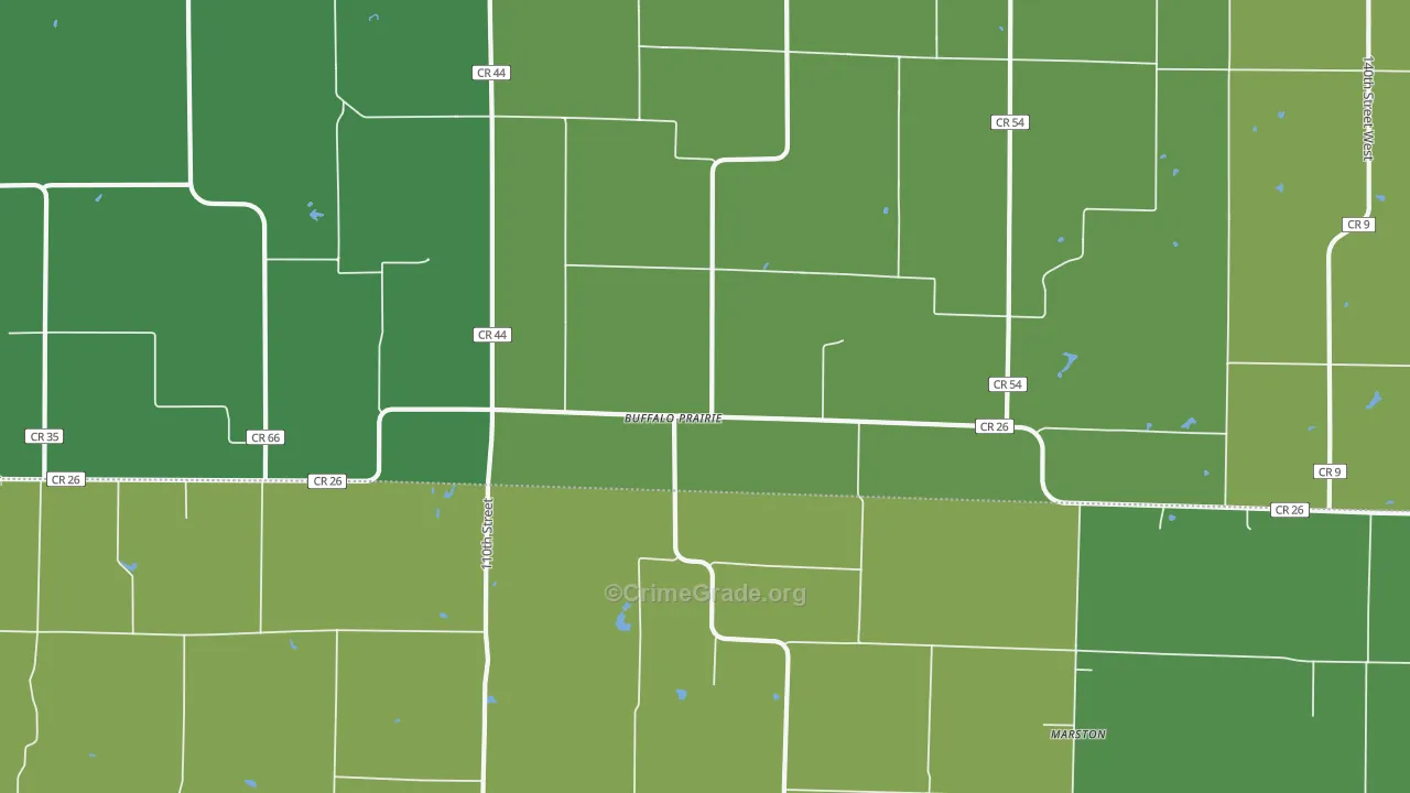 Buffalo Prairie, IL Map of Vandalism Rates