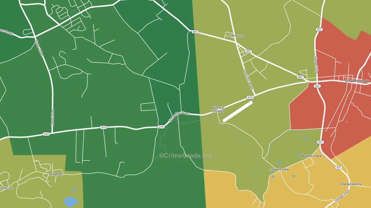 Buffalo Springs, PA Map of Vandalism Rates
