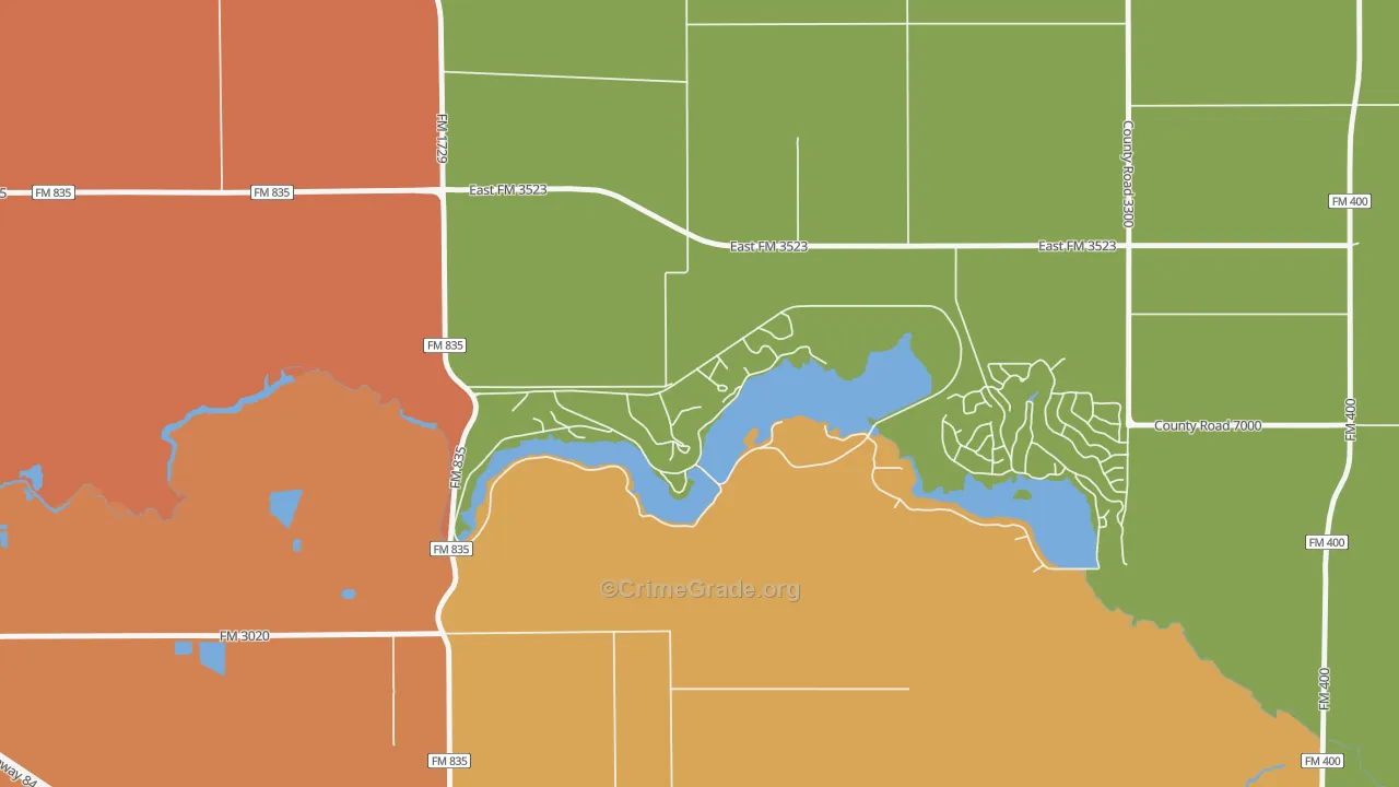 Buffalo Springs, TX Map of Vandalism Rates