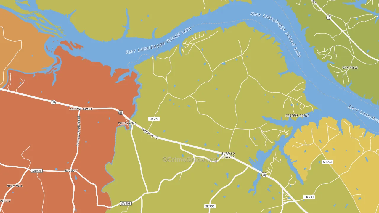 Buffalo Springs, VA Map of Vandalism Rates