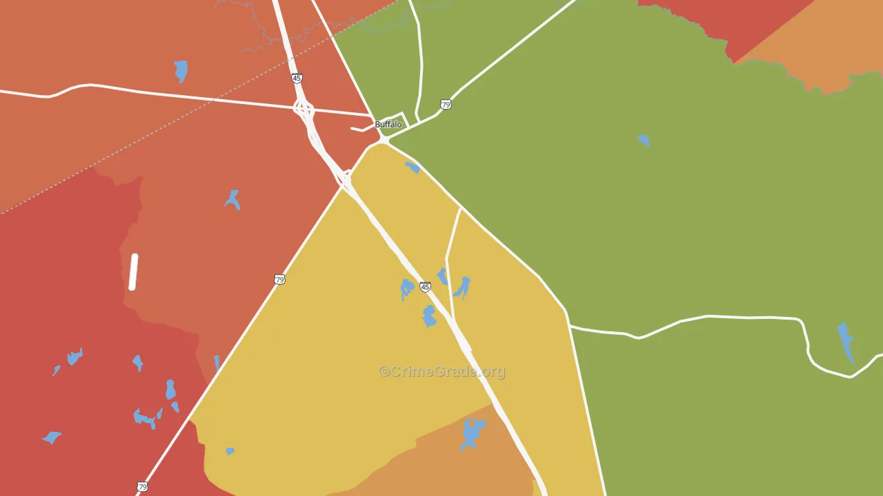Buffalo, TX Map of Vandalism Rates