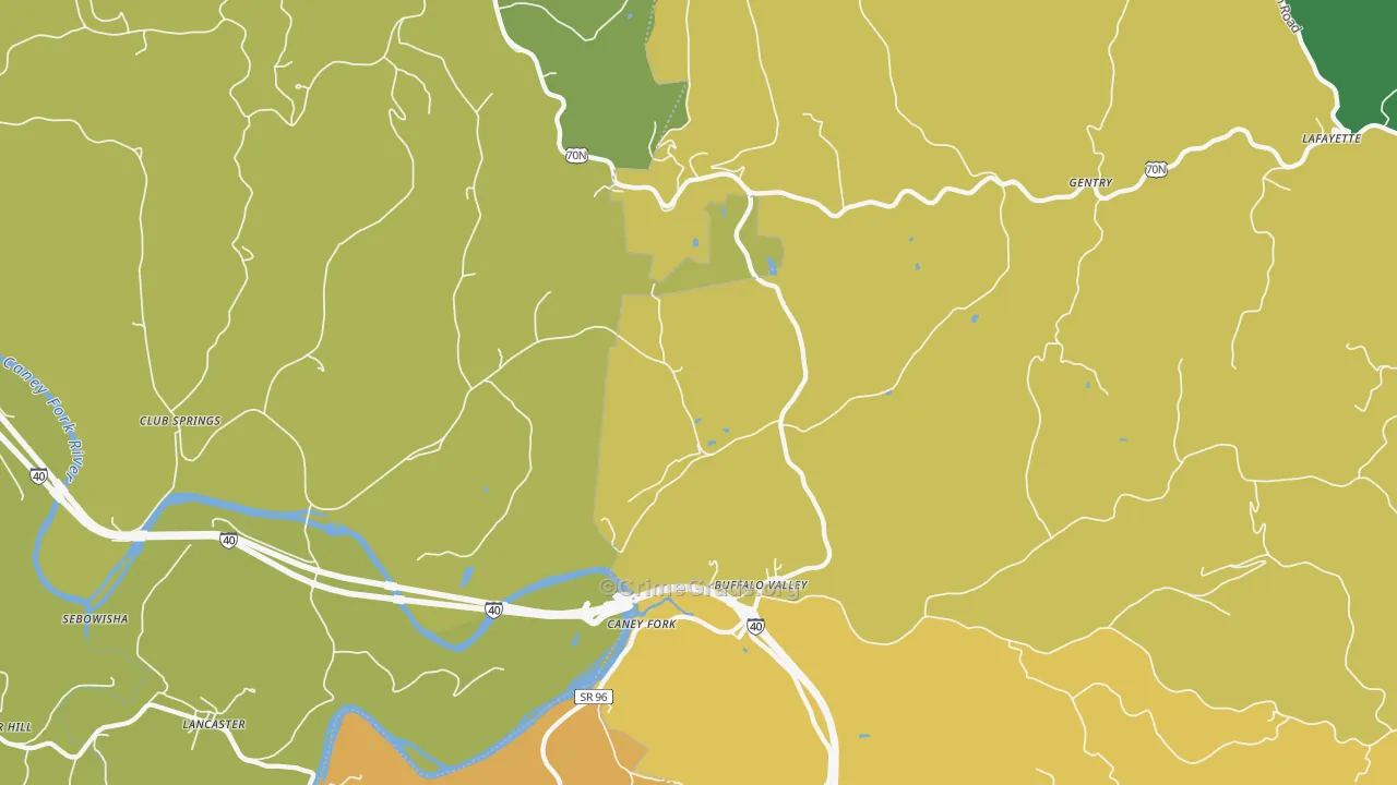 Buffalo Valley, TN Map of Vandalism Rates