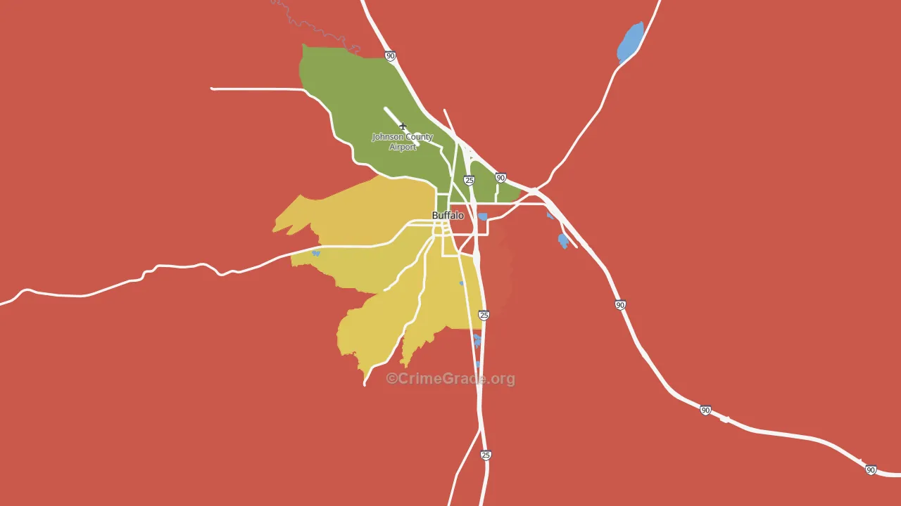 Buffalo, WY Map of Vandalism Rates