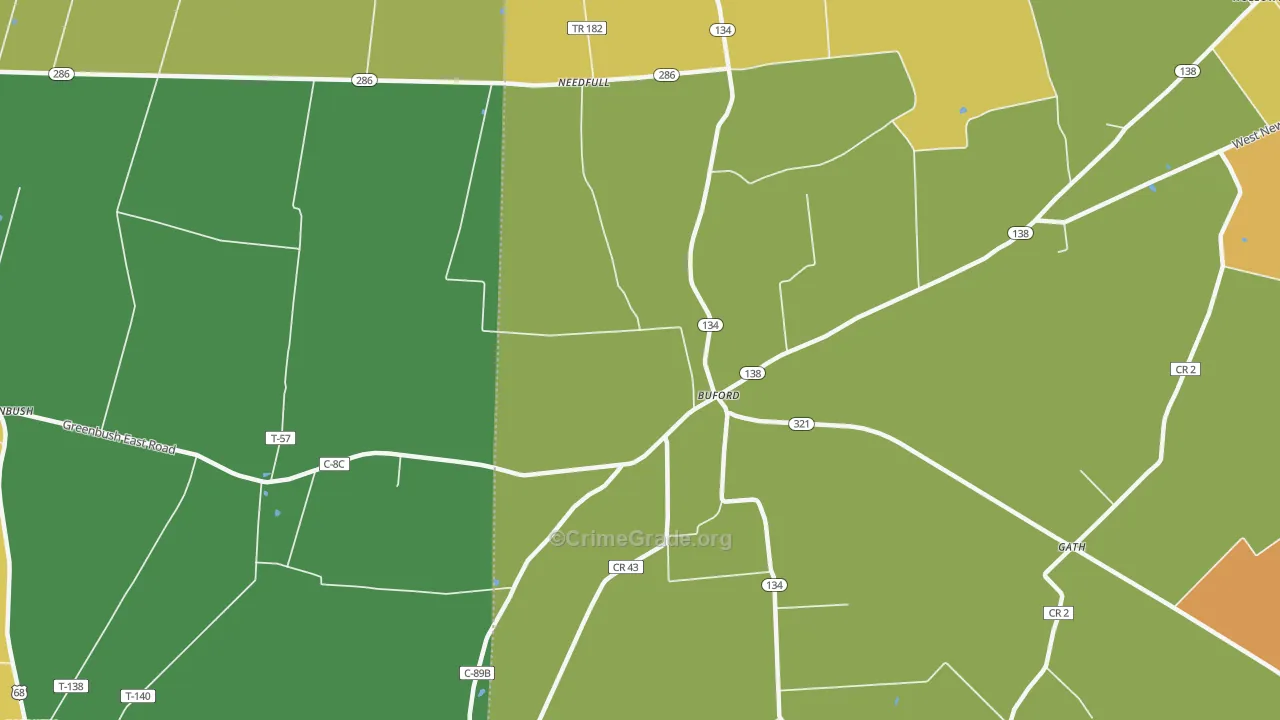Buford, OH Map of Vandalism Rates