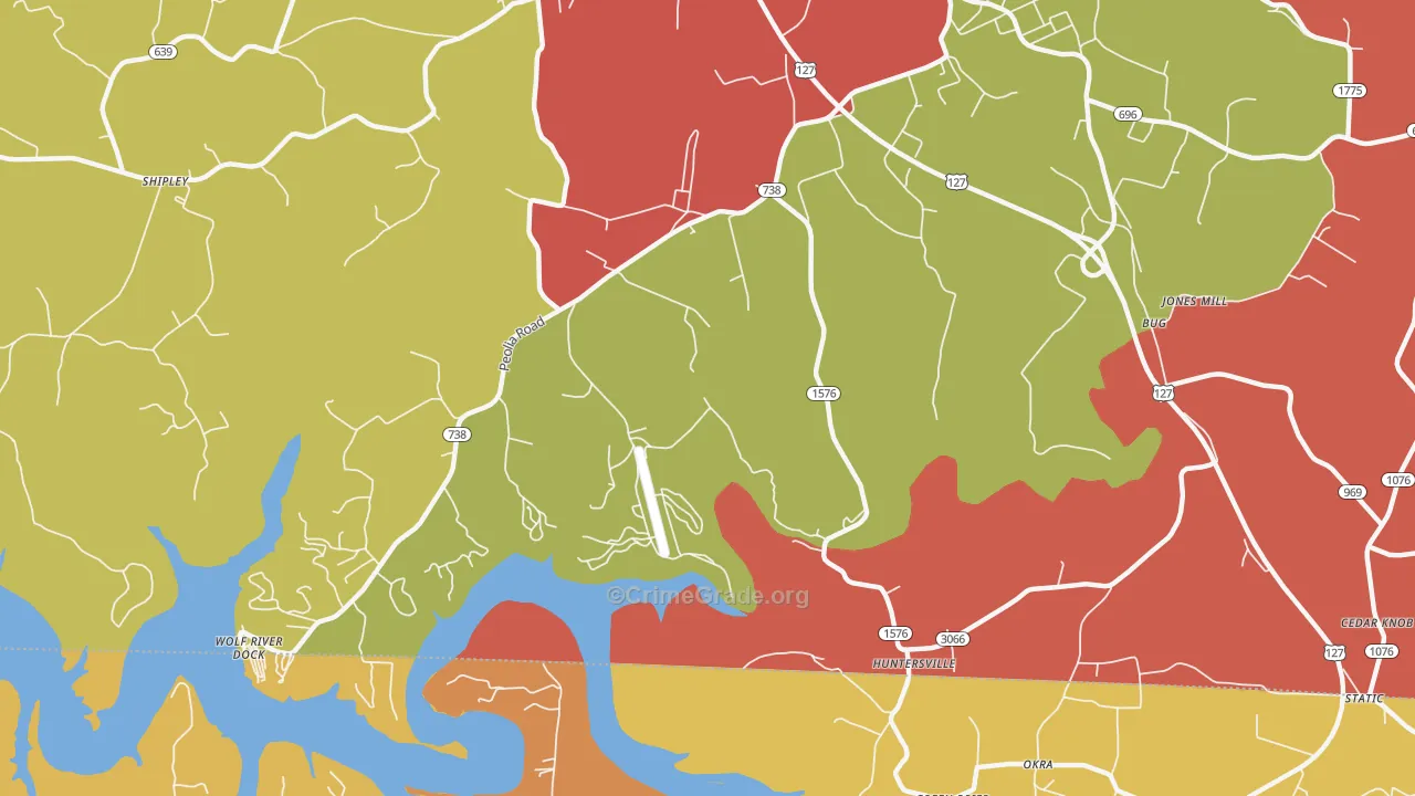 Bug, KY Map of Vandalism Rates