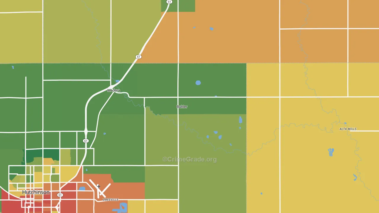Buhler, KS Map of Vandalism Rates
