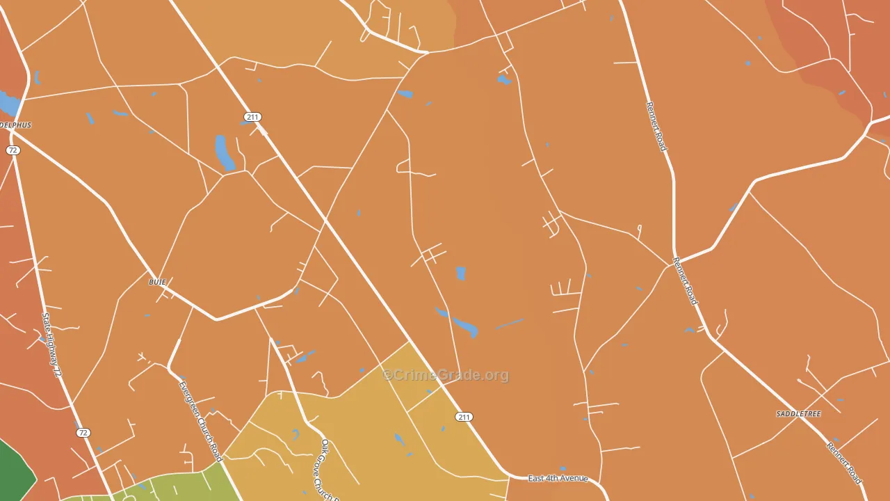 Buie, NC Map of Vandalism Rates
