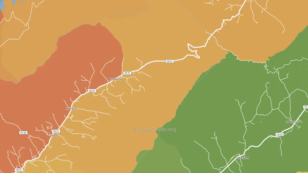 Buladeen, TN Map of Vandalism Rates