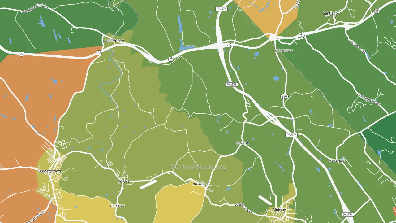 Bulger, PA Map of Vandalism Rates