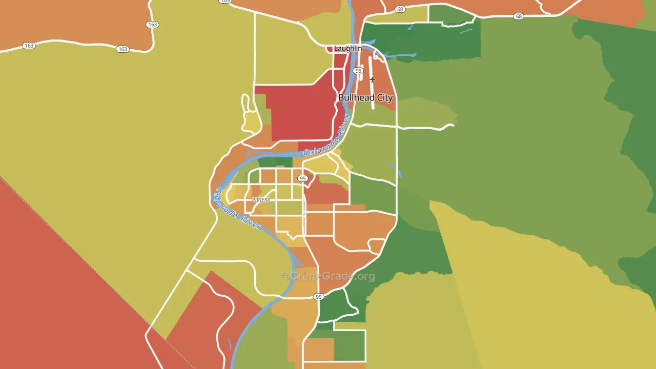 Bullhead City, AZ Map of Vandalism Rates