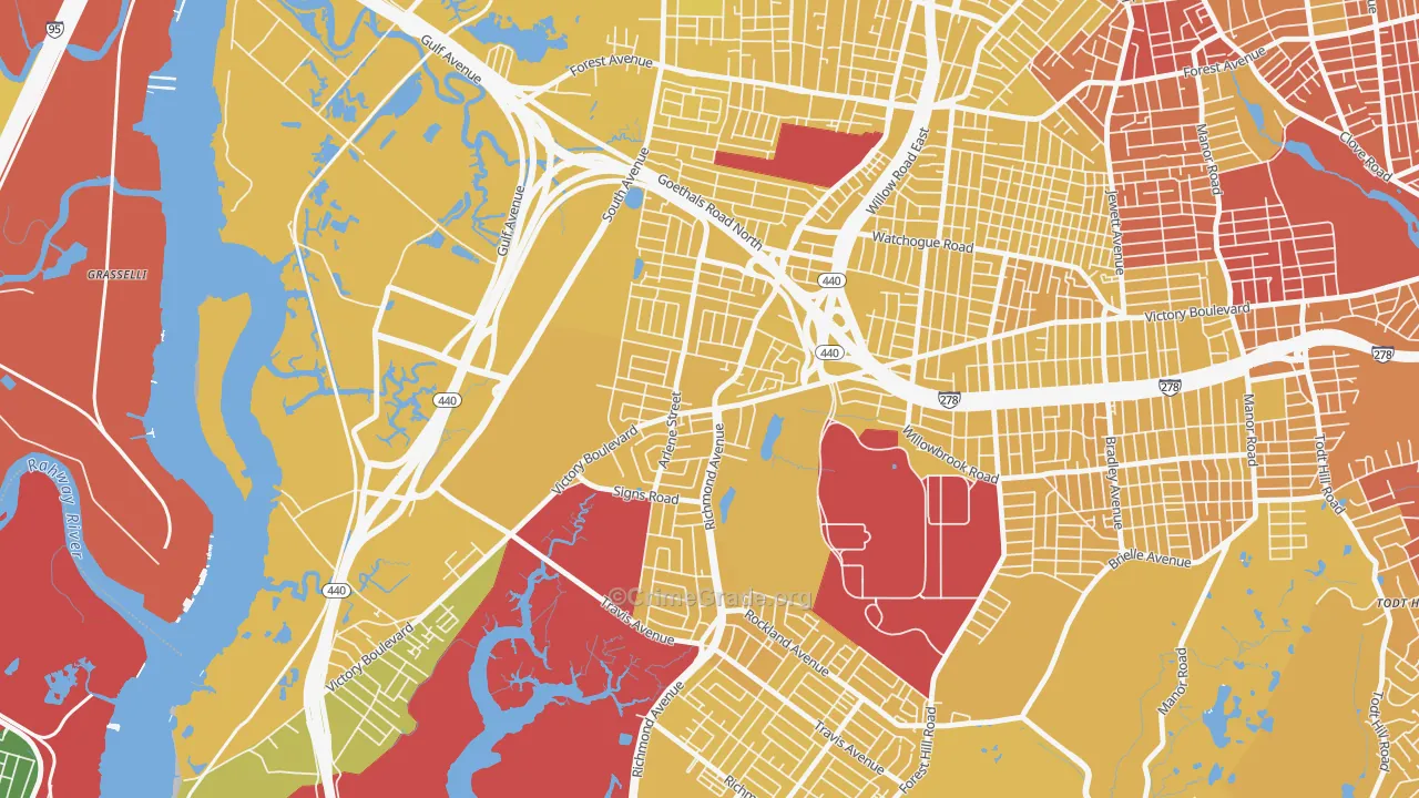 Bulls Head, Staten Island, NY Map of Vandalism Rates