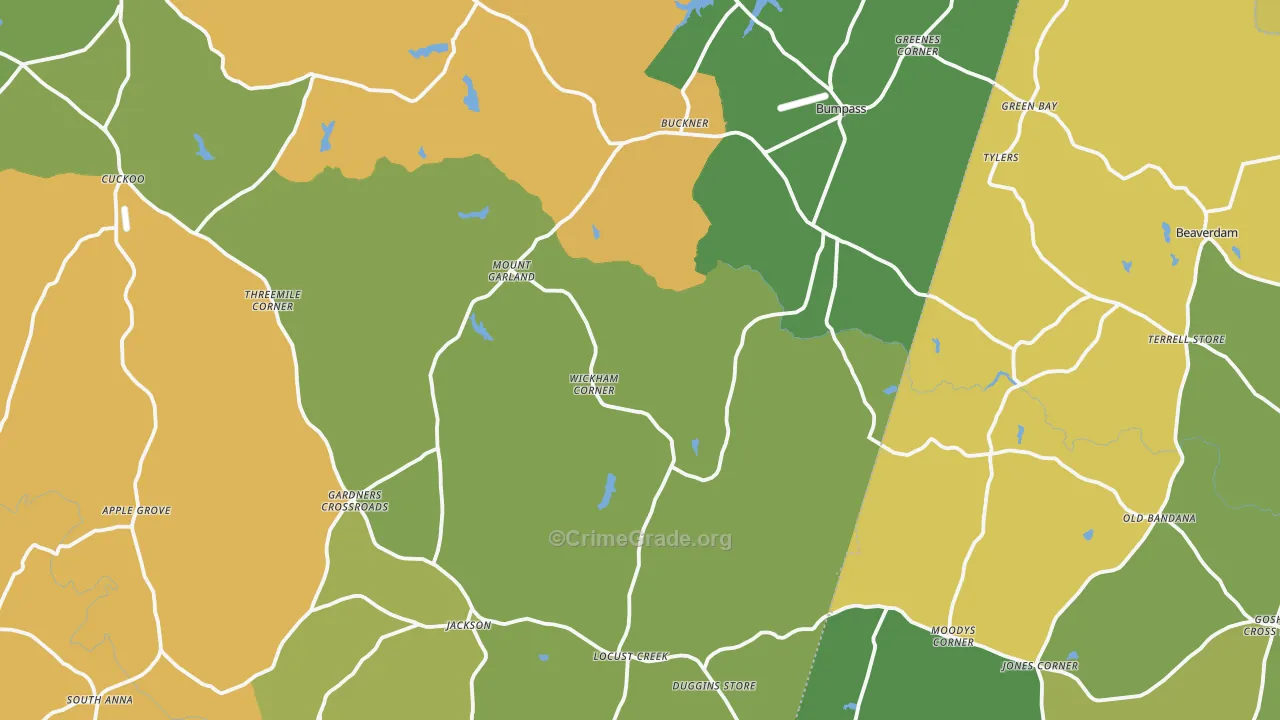 Bumpass, VA Map of Vandalism Rates