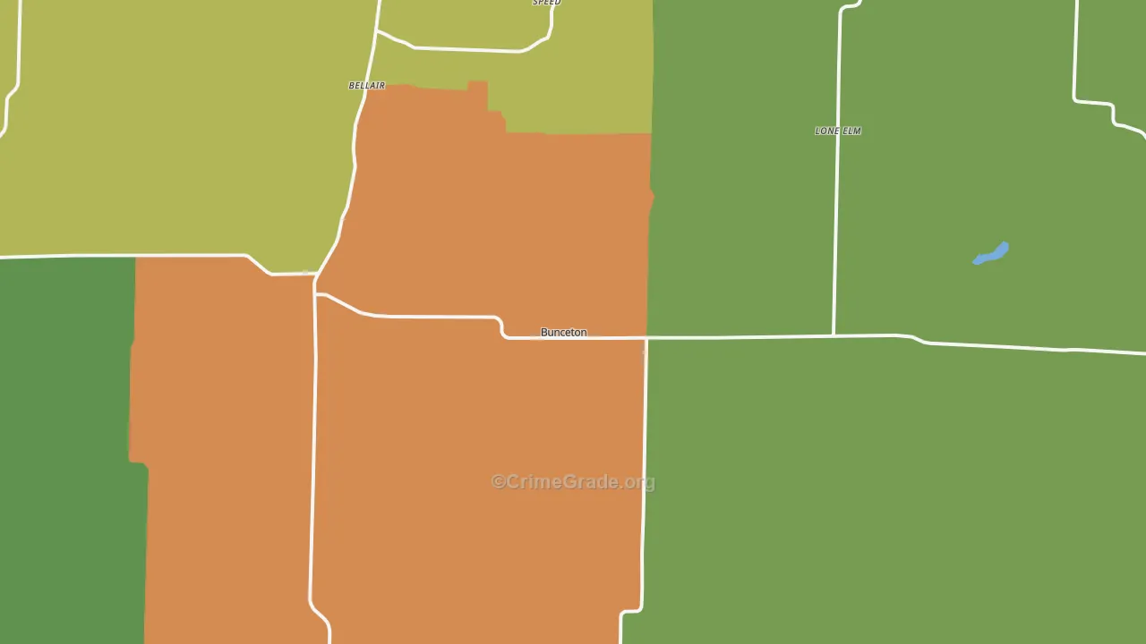Bunceton, MO Map of Vandalism Rates