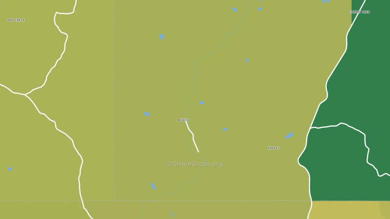 Bunch, OK Map of Vandalism Rates