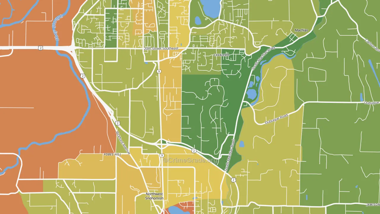 Bunk Foss, WA Map of Vandalism Rates
