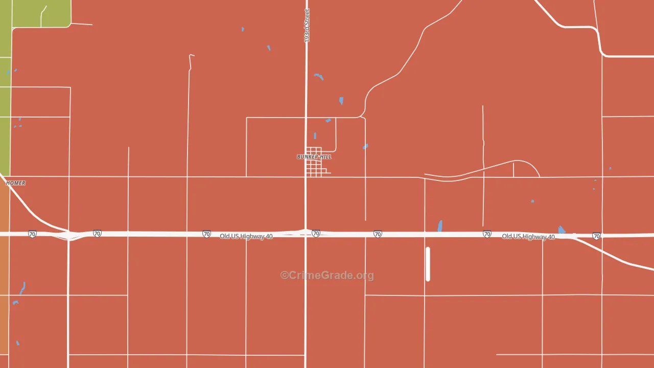 Bunker Hill, KS Map of Vandalism Rates