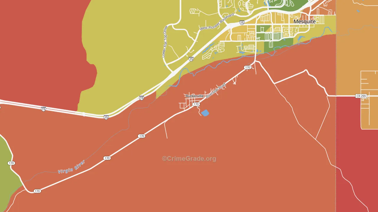 Bunkerville, NV Map of Vandalism Rates