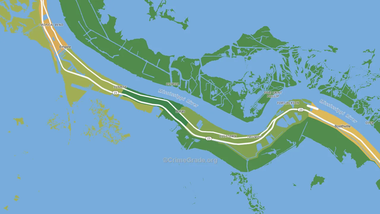Buras, LA Map of Vandalism Rates