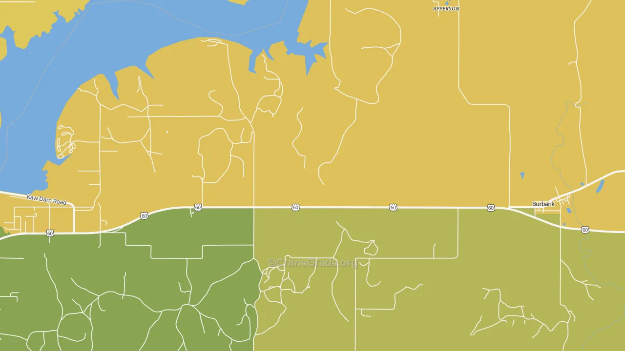 Burbank, OK Map of Vandalism Rates