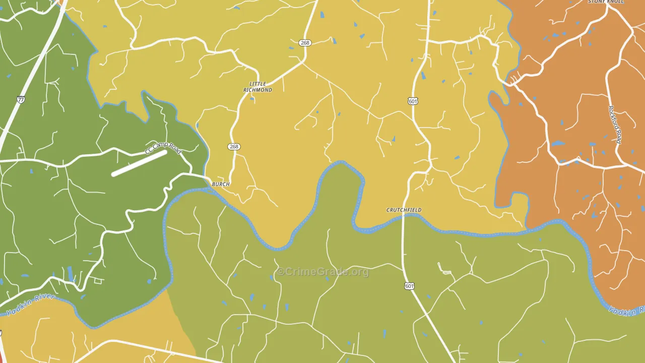 Burch, NC Map of Vandalism Rates