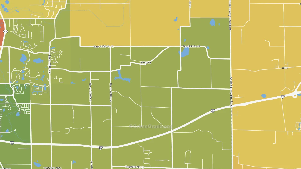 Burdick, IN Map of Vandalism Rates