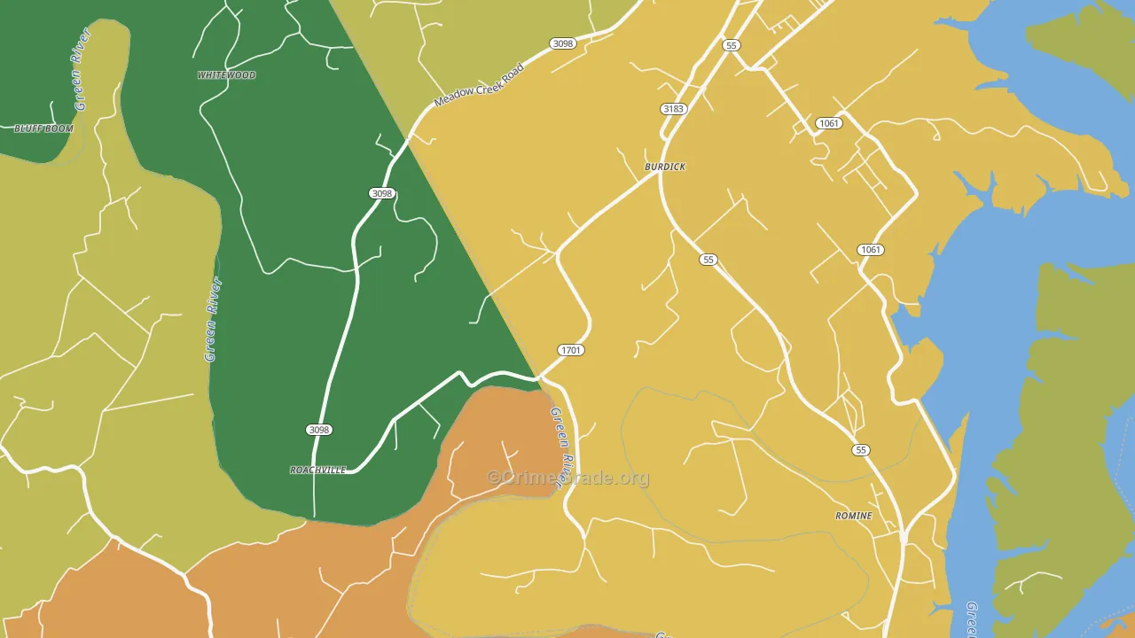 Burdick, KY Map of Vandalism Rates
