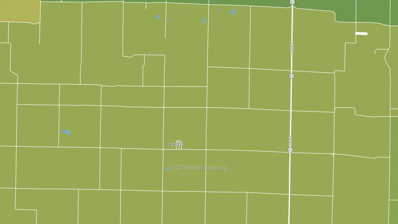 Burgess, IL Map of Vandalism Rates