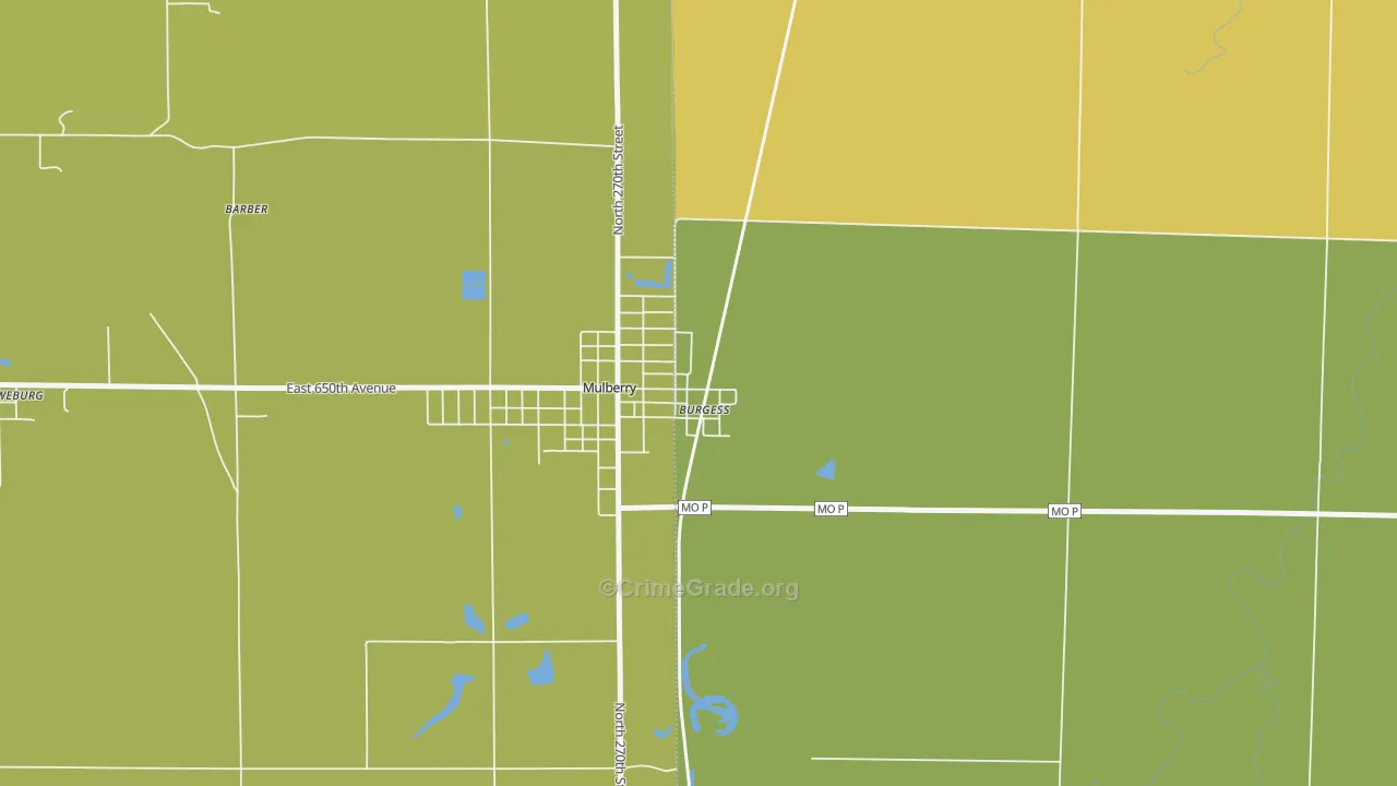 Burgess, MO Map of Vandalism Rates